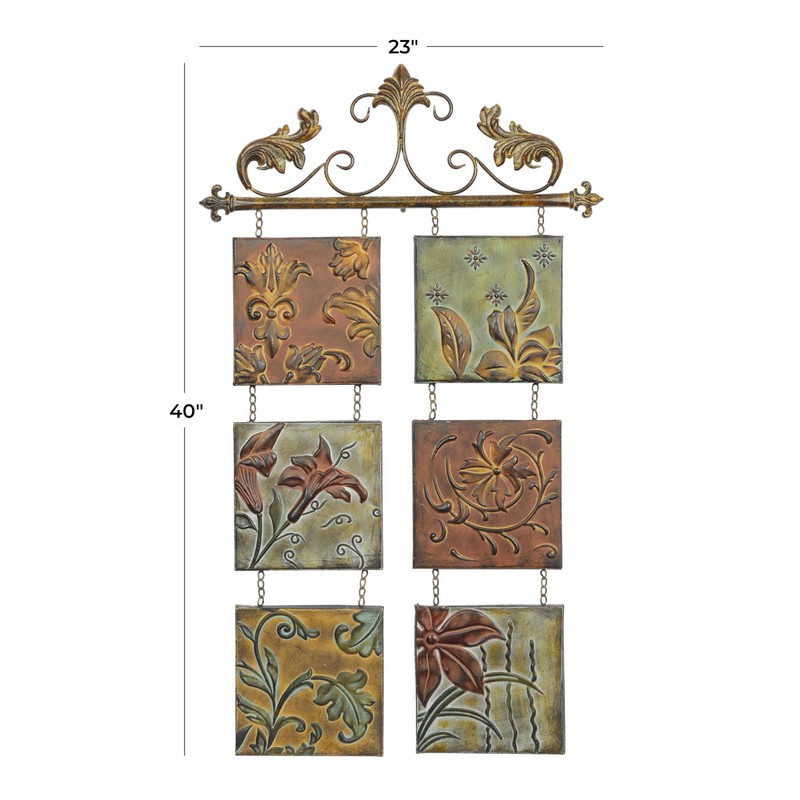 Deco 79 Metal Floral Home Wall Decor Embossed Wall Sculpture