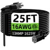 HUANCHAIN Indoor Outdoor Black Extension Cord 25 ft Waterproof, 16/3