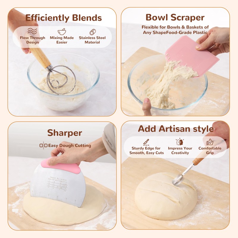Sourdough Starter Kit, 9" Round and 10" Oval Banneton Bread