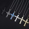 Rehoboth Men's Stainless Steel Nail Lord's Prayer Cross Pendant Necklace