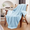 WAVVE Fleece Blanket Sofa Throw Light Blue 4ft x 5ft