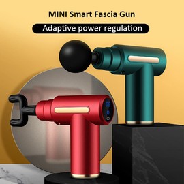 Mini Massage Gun Fascia Gun USB Recharge 4 Massage Heads Travel Home Handheld Electric Massagers for Body Muscle Relax Fitness with Storage Bag (Red)