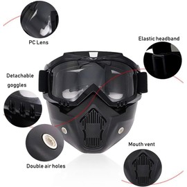 Mich Airsoft Helmet and Mask, with Side Rail for NVG Mount with Removable and Adjustable Goggles, CS Helmet Set