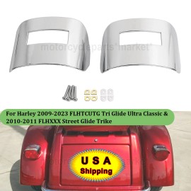 Unbranded Chrome Rear Tail Light Visor Covers For Harley Street Tri Glide Ultra FLHTCUTG