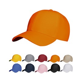 NebulaGlam Unisex Adjustable Baseball Cap, Cotton Sun Cap, Unisex Baseball Cap for Men and Women for Sports Travel Outdoor, orange