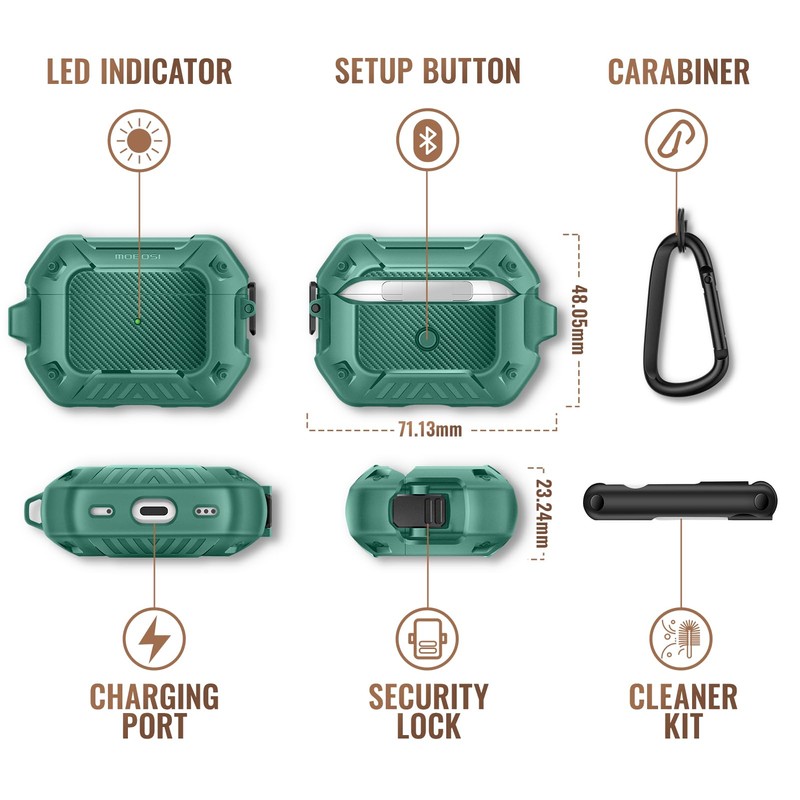MOBOSI for AirPod Pro Case with Cleaner Kit, Compatible with