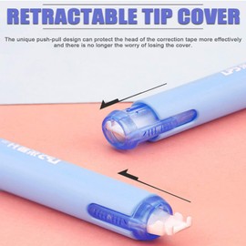 Johiux Pack of 5 Pen Shape Correction Roller, Correction Tape, Correction Tape for Students, Children, Office Working Staff, Correction Tape with Protective Cap (White)