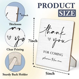 IRTAGANNY Please Take One Sign, Wedding Bridal Shower Welcome Wooden Stand Sign 5"X7", Bridal Shower Decorations, Thank You for Coming Table Decor Decorations for Reception (5x7 Inch)