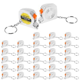 15/30 unidades, cinta métrica portátil, mini cinta métrica flexible, llavero multifuncional, pequeña cinta métrica para medición de altura (plata, 30)