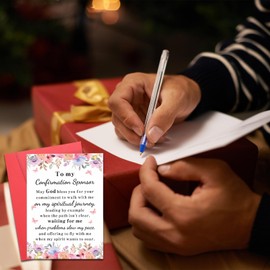 Confirmation Sponsor Gifts for Women Men, Christian Confirmation Cards Baptism Gifts Confirmation Gifts for Teens, Catholic Confirmation Sponsor Appreciation Gifts Thank You Sponsor Gifts Cards