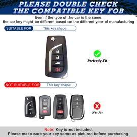 x xotic tech Carbon Fiber Pattern Black Silicone Key Fob Shell Full Cover Case w/Keychain Compatible with Toyota Camry Corolla RAV4 Highlander Land Crusier 86 Avalon 4Runner Yairs Challenger Tundra