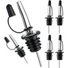6 Pack Stainless Steel Liquor Bottle Pourers with Dust Caps