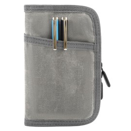 Field Notes Notebooks Cover,Journal Cover for 3.3 x 5.5 Field Notes Moleskine Cahier,Water Resistant Pocket Notebook Cover for Journal Notebook Planner with Zipper Pen Holder,Waxed Canvas (Grey, 3.3 x 5.5 inch)