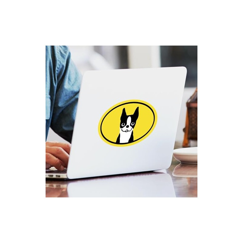 CafePress Boston Terrier Smile Oval Car Bumper Sticker