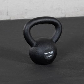 Titan Fitness 20 LB Cast Iron Kettlebell, Single Piece Casting, LB Markings, Full Body Workout