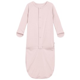 BambooBud Baby Nightgowns Sleeper Gown Newborn Long Sleeve Pajama Gowns Unisex Viscose from Bamboo Sleepwear, Pale Pink, 0-3Months