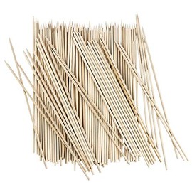 Wooden kebab skewers, wooden skewers, barbecue skewers, 20 cm long, diameter 3 mm wide, pack of 100