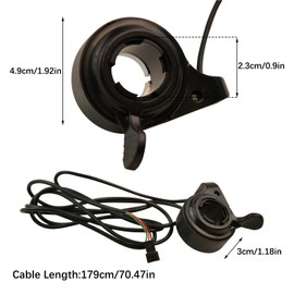 2Pcs Thumb Throttle Speed Control, 22mm 7/8inch Universal E-Bike Thumb Throttle, 3 Wires Finger Throttle Accelerator for 12V-72V Electric Scooter