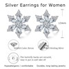 Estrellique 925 Sterling Silver Stud Earrings, Silver Christmas Earrings Women,