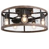 Ohniyou 20'' Flush Mount Caged Ceiling Fan with Lights Remote