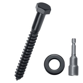 10-Pack 3/8 x 3-1/2" Hex Head Lag Screws Bolts with Flat Washers, Heavy Duty 304 Stainless Steel (18/8), Corrosion Resistant Outdoor Wood Screws- Includes Hex Bit for Installation
