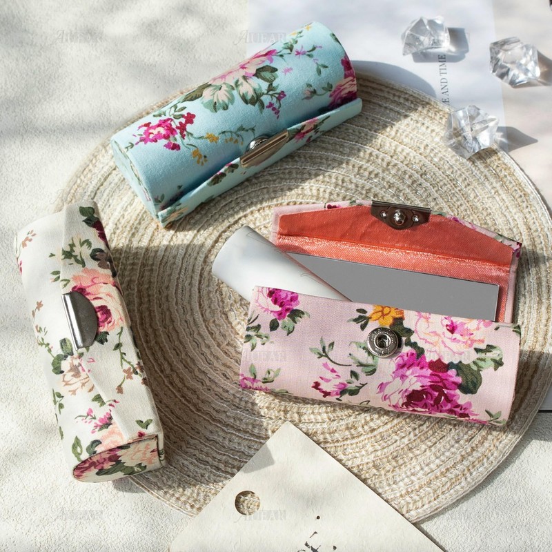 AUEAR, 4 Pack Floral Lipstick Case with Mirror for Purse