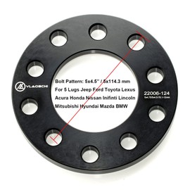 VLAOSCHI Black Forged 5x4.5 5x4.75 5x114.3 Wheel Spacers 1/4" (6mm) Compatible with Ford-Jeep-Toyota-Honda-Nissan 5 Lug for Wrangler Liberty Explorer Ranger Mustang Camry Tacoma Accord Civic-Pack of 4