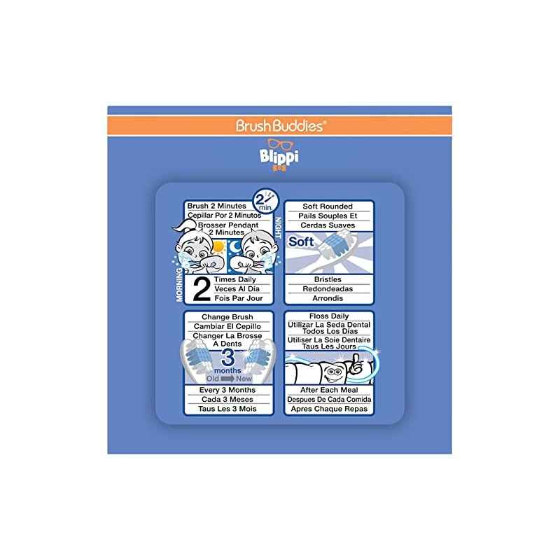 Brush Buddies - Cepillo de dientes Blippi (2 unidades, Suave,