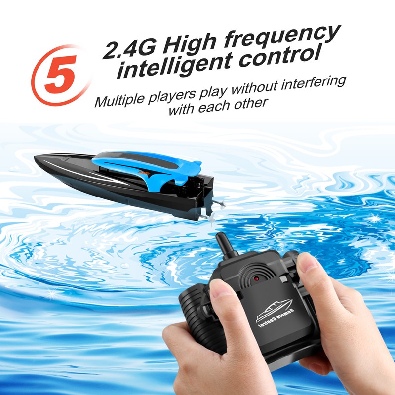 Remote Control Boat, 2.4G 20km/h High-speed Waterproof Remote Control Speed