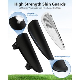 Upgraded Soccer Shin Guards Kids Youth, CE Certified AirsFish Shin Pads Protection Gear for 2-18 Years Old Boys Girls Teenagers EVA High Impact Resistant Breathable Comfortable 1 Pair White+Black M