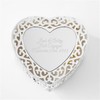 THINGS REMEMBERED Engraved Silver Tone Engagement Filigree Heart Keepsake Box