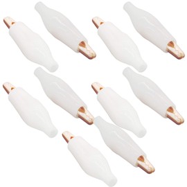 オーディオファン ワニ口クリップ 銅製 ケーブルなし 小サイズ (27mm*7mm) ホワイト 10個セット