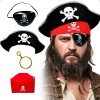 Sombrero Pirata Plata Y Parche Calavera Fiesta Halloween Dis