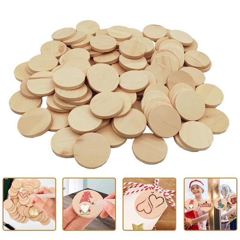 Natural Wood Slices Blank Round Wood Slices Unfinished Wood Circles