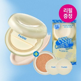 fwee Cushion Egg-Fit Cover (+Refill/Puff 2P) - 00 Clear (No. 13-15) (+Refill/Puff 2P)