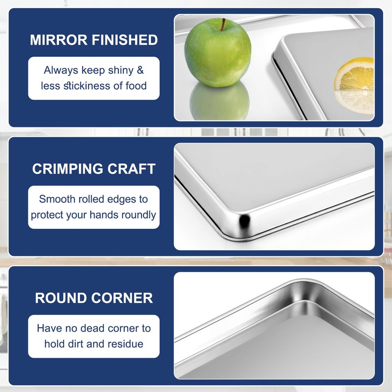 P&P CHEF 12.5 Inch Baking Cookie Sheet, Oven Pan Tray