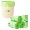 JelKen 100 Biodegradable Bin Liners 10L with Drawstring Tie Handle,