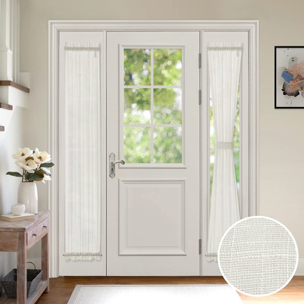 MIULEE French Door Curtain Set of 2 with Bonus Tiebacks