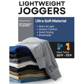 3 Pack Boys Lightweight Jogger Pants, Youth Athletic Sweatpants, Kids Toddlers Clothes Apparel (Set 6, Large) Black