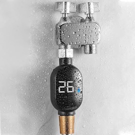 Shower Thermometer,Water Temperature Sensor Gauge with Led Digital Display, Waterproof Bathroom Accessories for Kitchen Apartment Hotel Home Household