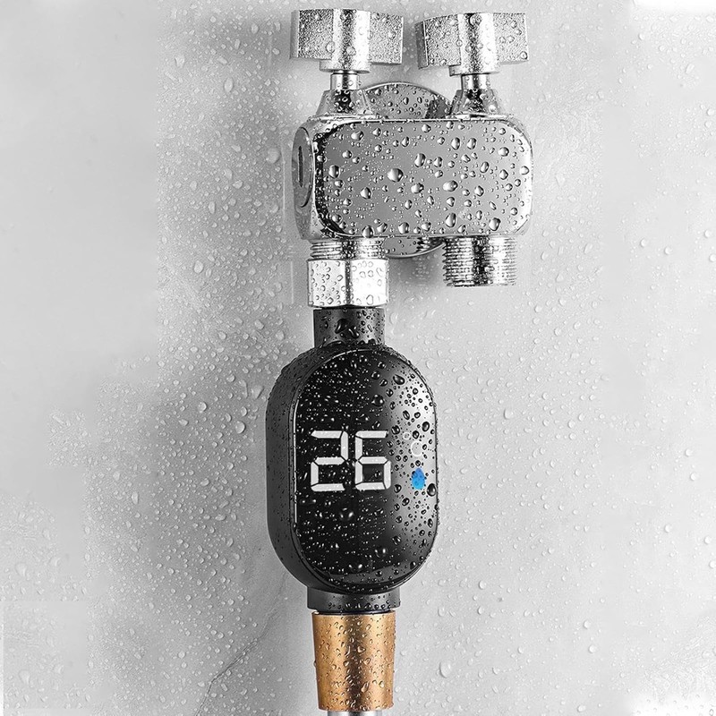 Shower Thermometer,Water Temperature Sensor Gauge with Led Digital Display, Waterproof