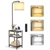 OUTONLIFE Floor Lamp with Table & Remote, Side End Table
