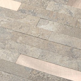 Yipscazo 20 Sheets Peel and Stick Stone Metal Backsplash, PVC Wall Tiles Stick on Tiles for Backsplash Kitchen, Bathroom, Fireplace (6'' X 12'', Beige Stone)