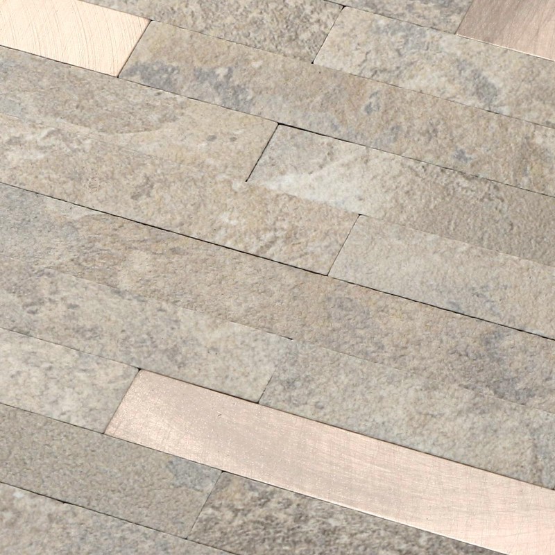 Yipscazo 20 Sheets Peel and Stick Stone Metal Backsplash, PVC