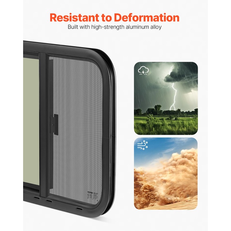 VEVOR Horizontal RV Window, 24" W x 20" H Tinted