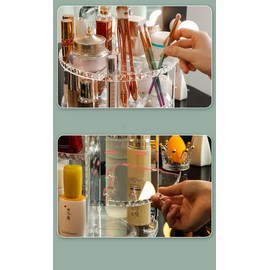 IMLUCKY Organizador de Maquillaje Giratorio - 360 Grados Vitrinas Cosméticas de Acrílico -Caja de Almacenamiento de Maquillaje Transparente -Soporte Organizador de Baño Ajustable