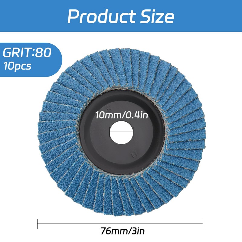 BEASAFY Pack of 10 Serrated Discs, Sanding Disc, 80 Grit,
