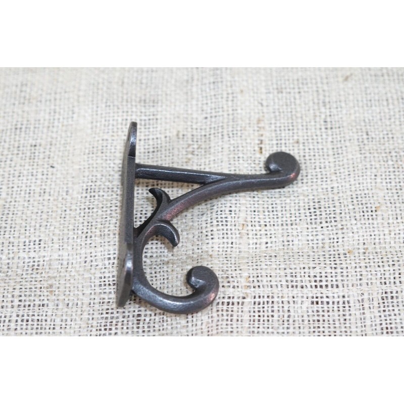 12 COAT HOOKS ANTIQUE STYLE CAST IRON 4.5" WALL DOUBLE