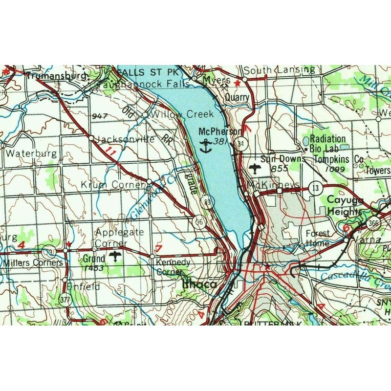 Large Finger Lakes - 1978 Old Topographical Map USGS 30x60