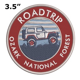 Roadtrip! Ozark National Forest, Arkansas Embroidered DIY Iron on or Sew-on Decorative Patch Badge Emblem Appliques ~ Explore Wander Adventure Souvenir Series